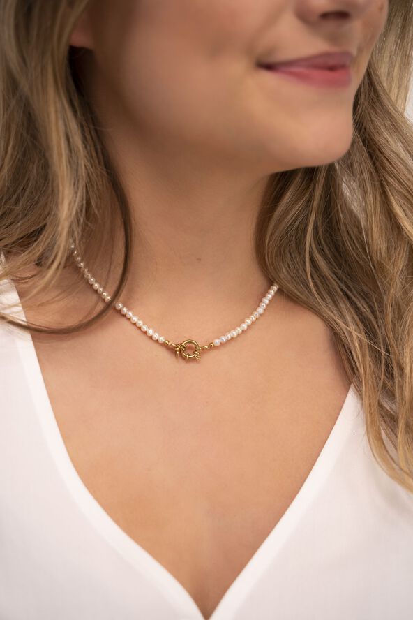 Pearls and locket necklace