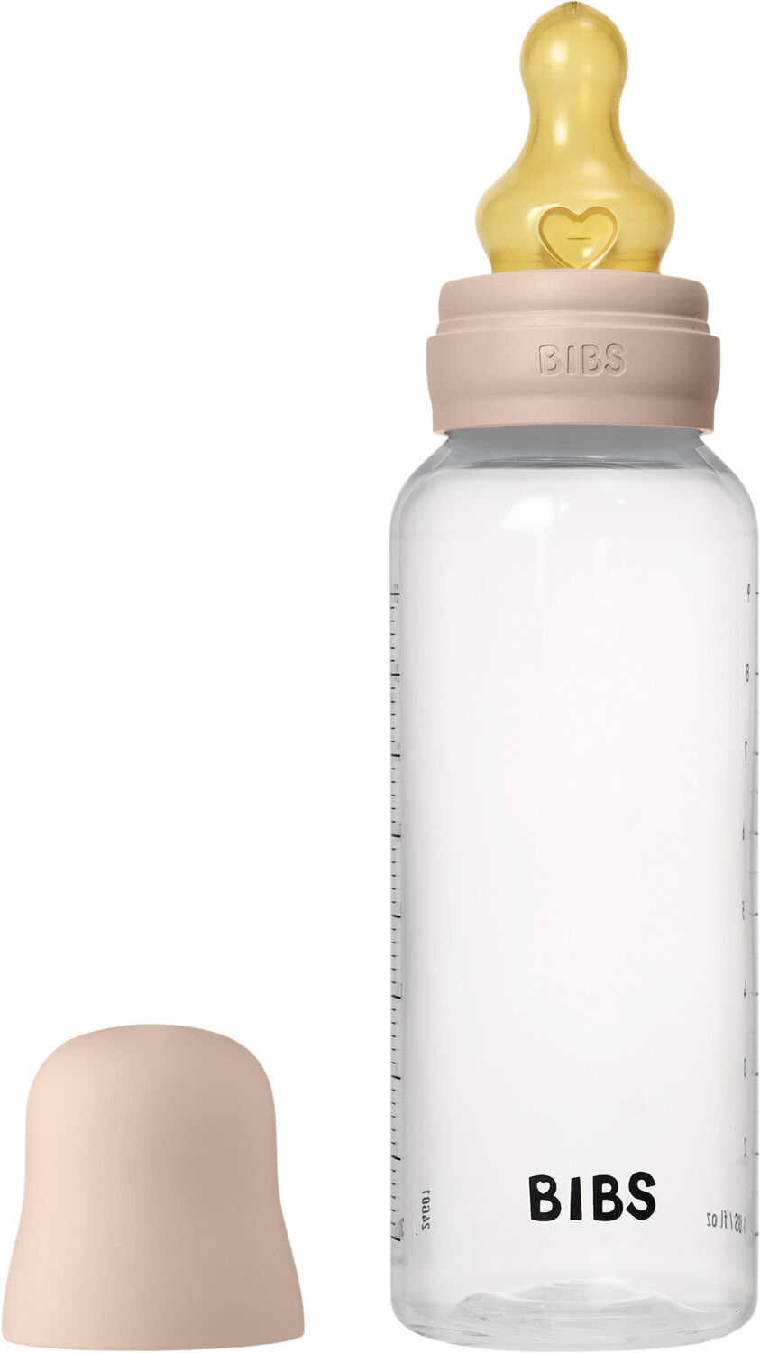 BIBS Baby Bottle Round Latex 1 pack 270 ml Medium Flow Blush