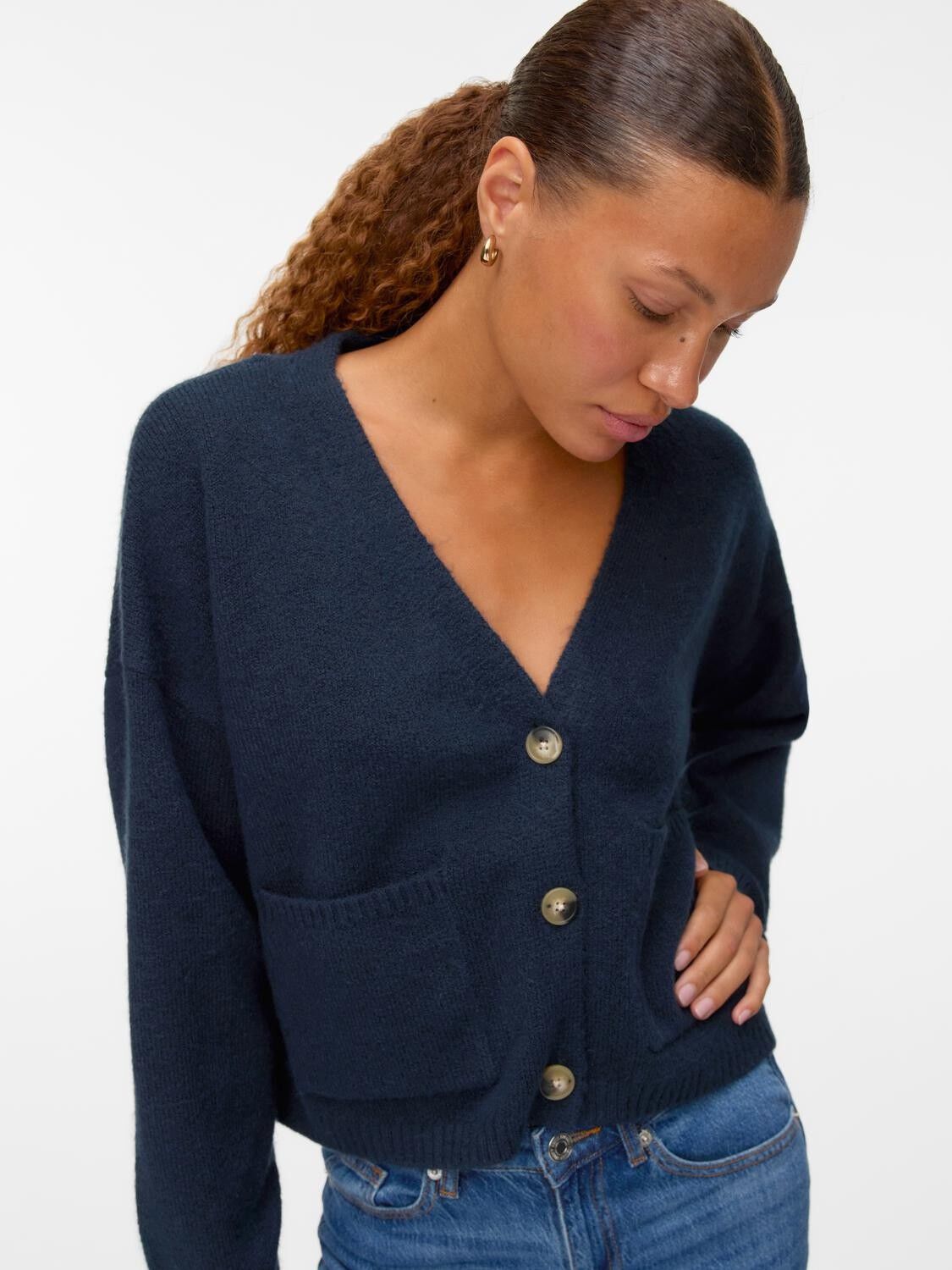 AWGEMMA LS V-NECK KNIT CARDIGAN NOO