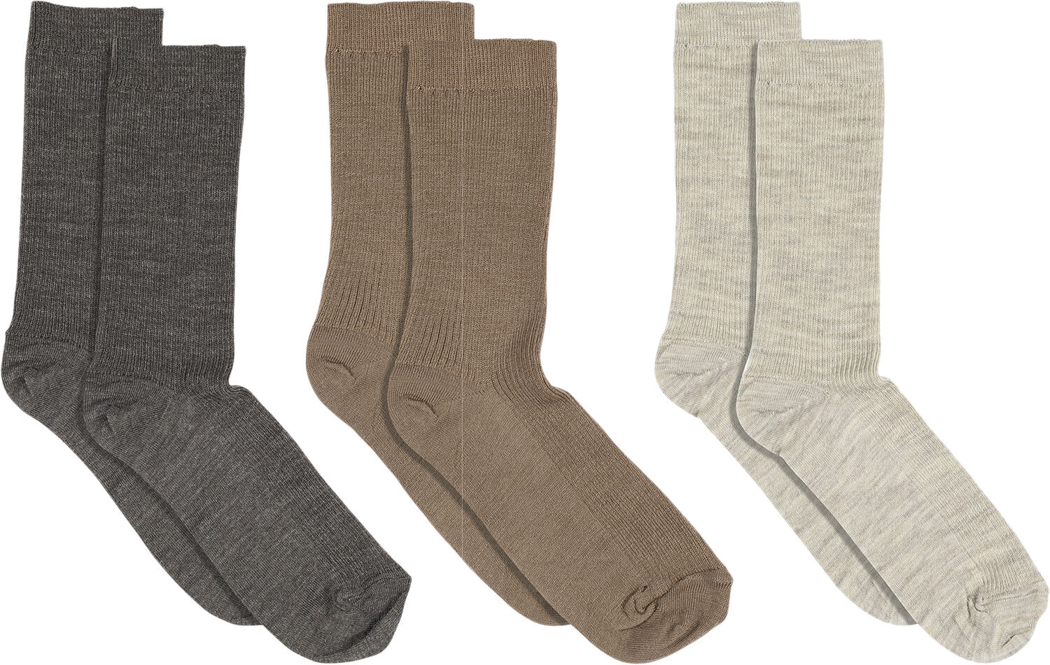 Fine wool rib socks - 3-packs