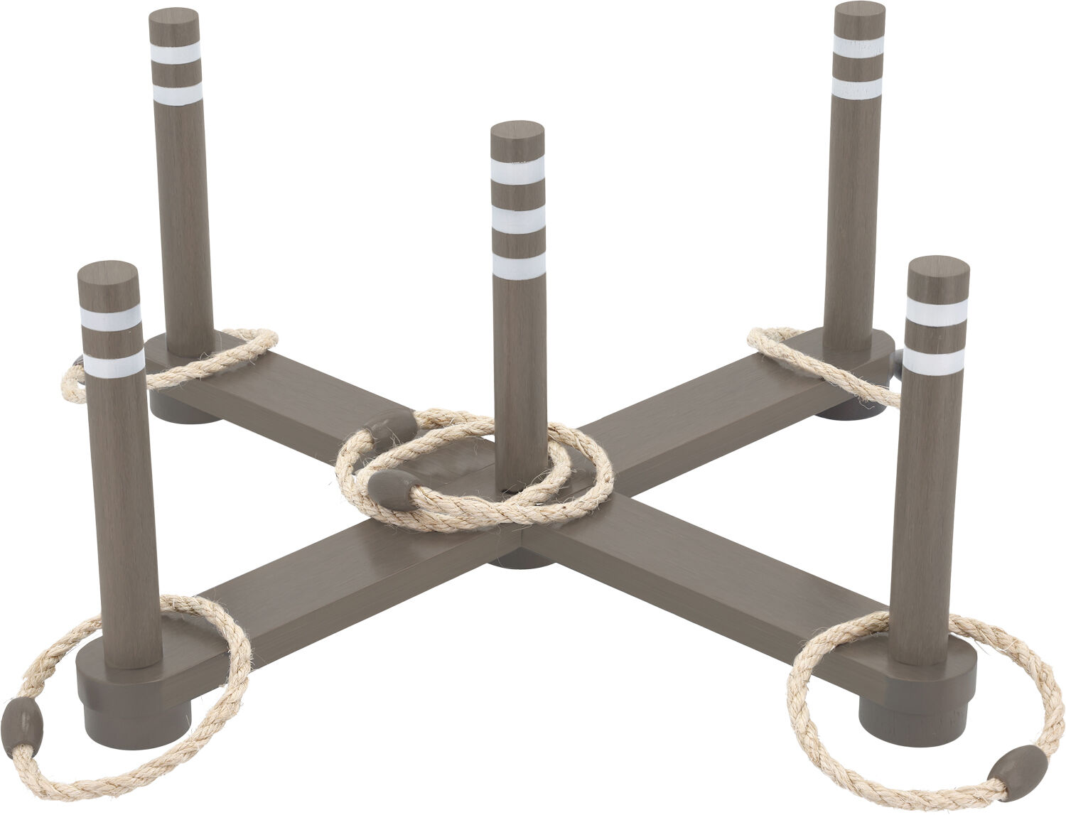 Ringspill 62 x 62 x 25 cm Gr&aring;/Brun Gummitre