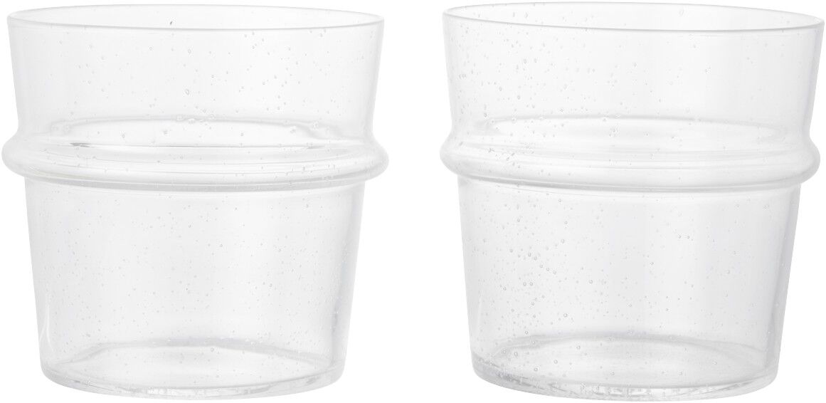 Boya Low Glasses - Set of 2 - Clear with bubbles