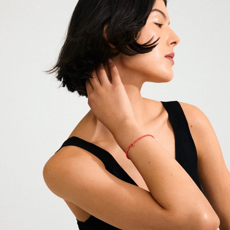 INDIE bracelet peach, gold-plated