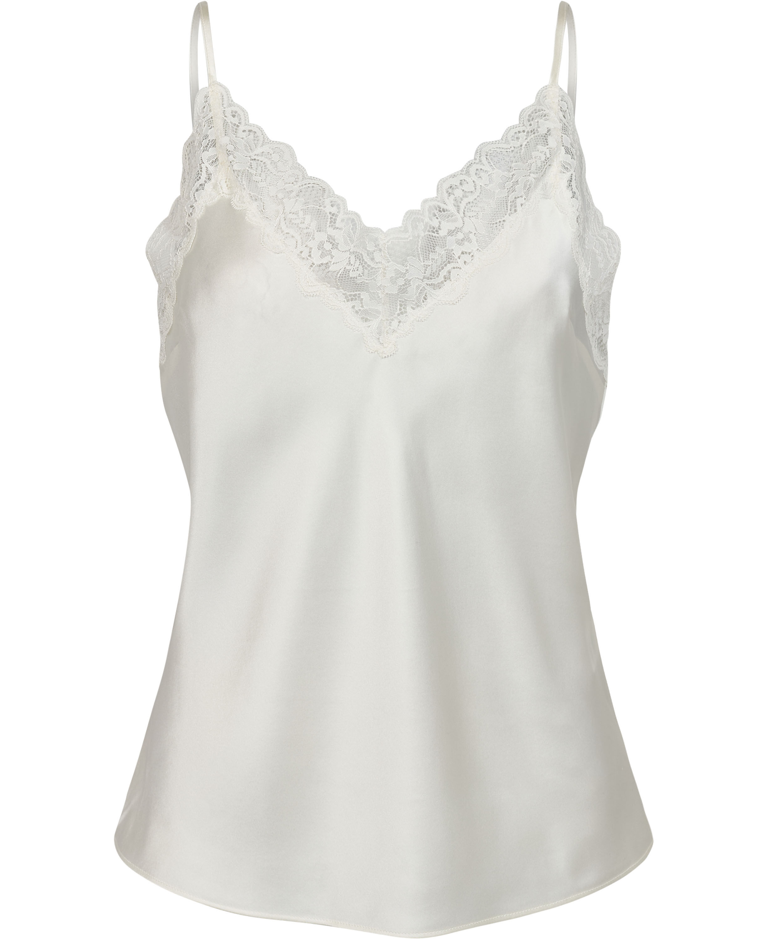 Moon 3 G - Strap Top w. Lace, 100% Silk