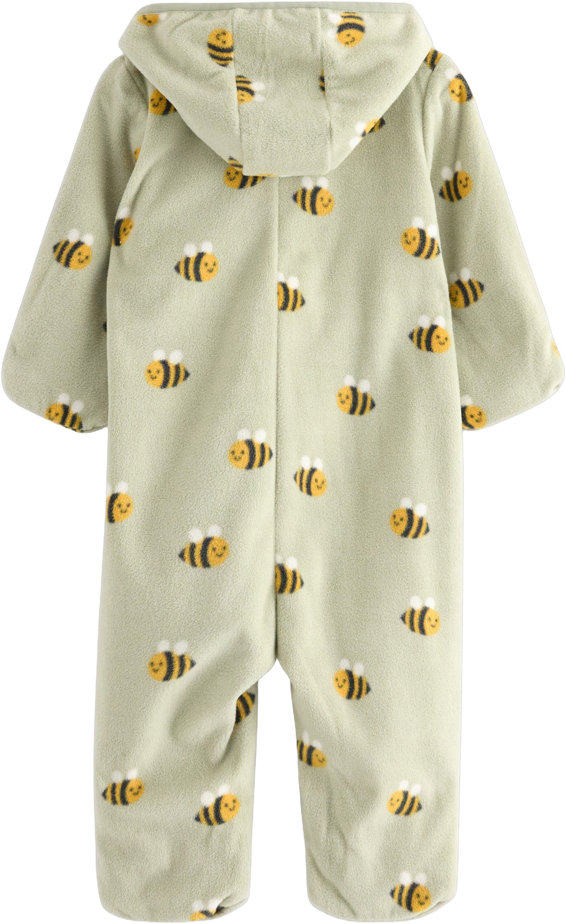 Pramsuit in microfleece with a hood