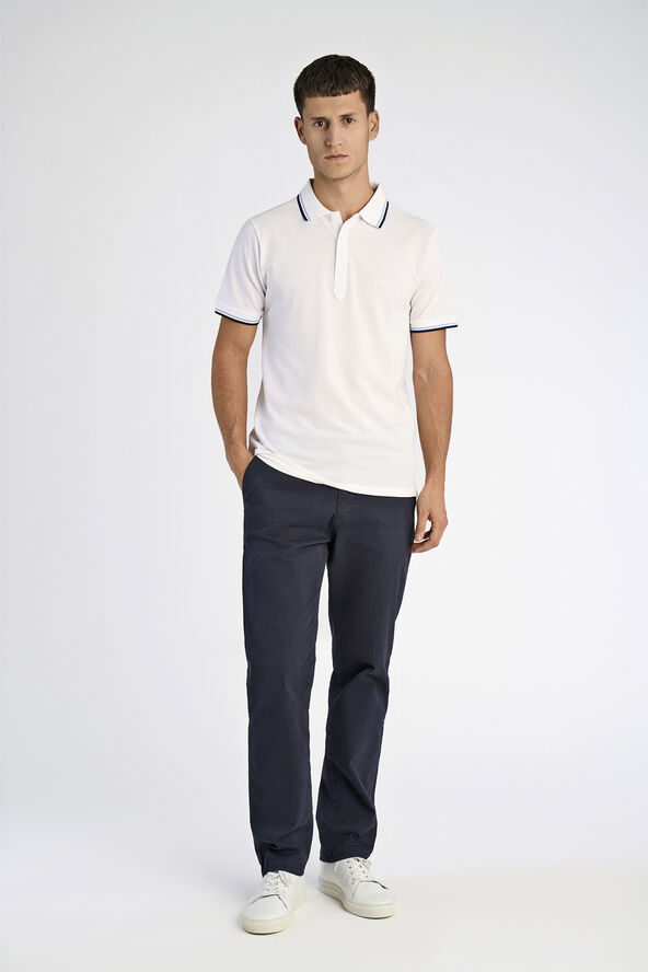 Polo shirt w. contrast piping