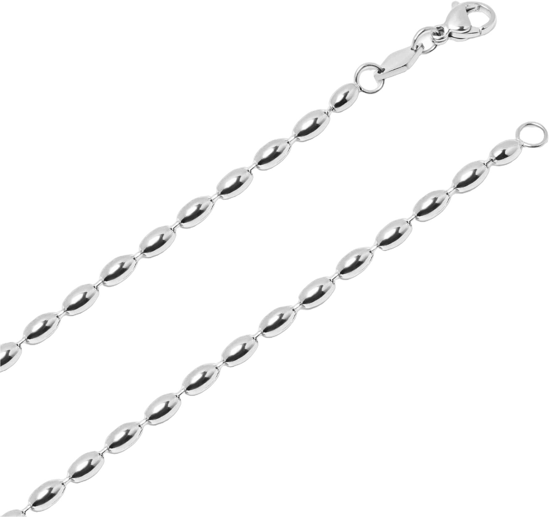 Silver Beaded Chain Necklace