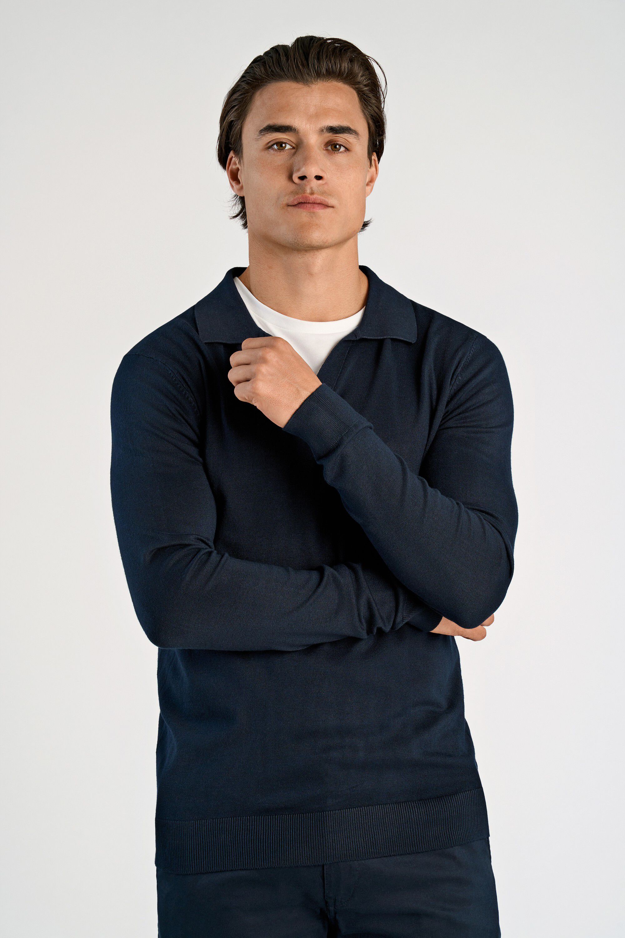 Ecovero L/S v-neck polo
