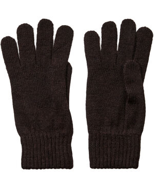 2 Pack Knitted Gloves Beige/Chocolate Brown
