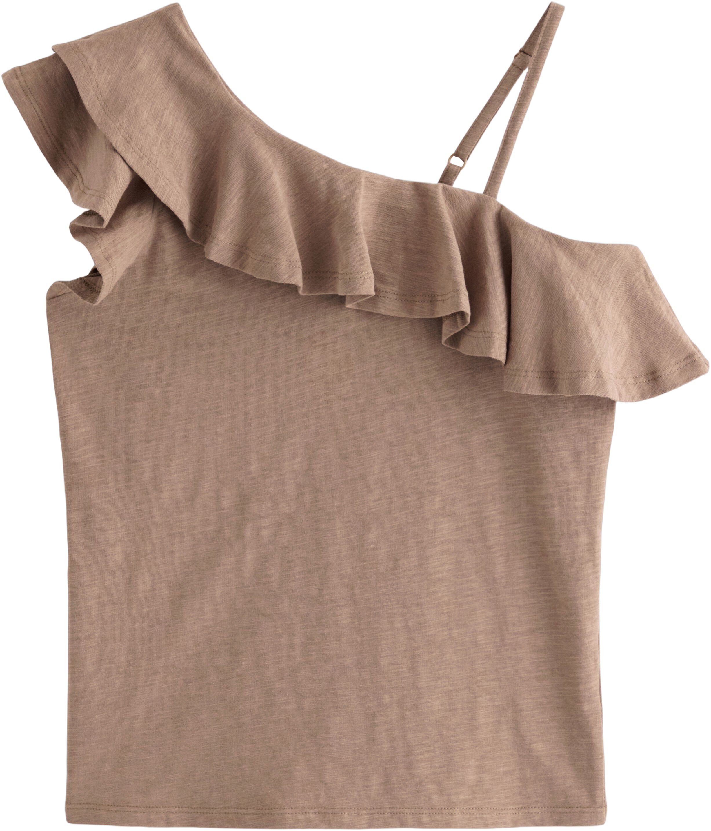 Sleeveless top with one shoulder de