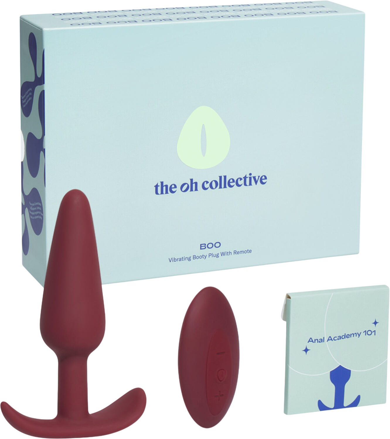 Boo Vibrerene Buttplug med Fjernbetjening - M&oslash;rk Violet