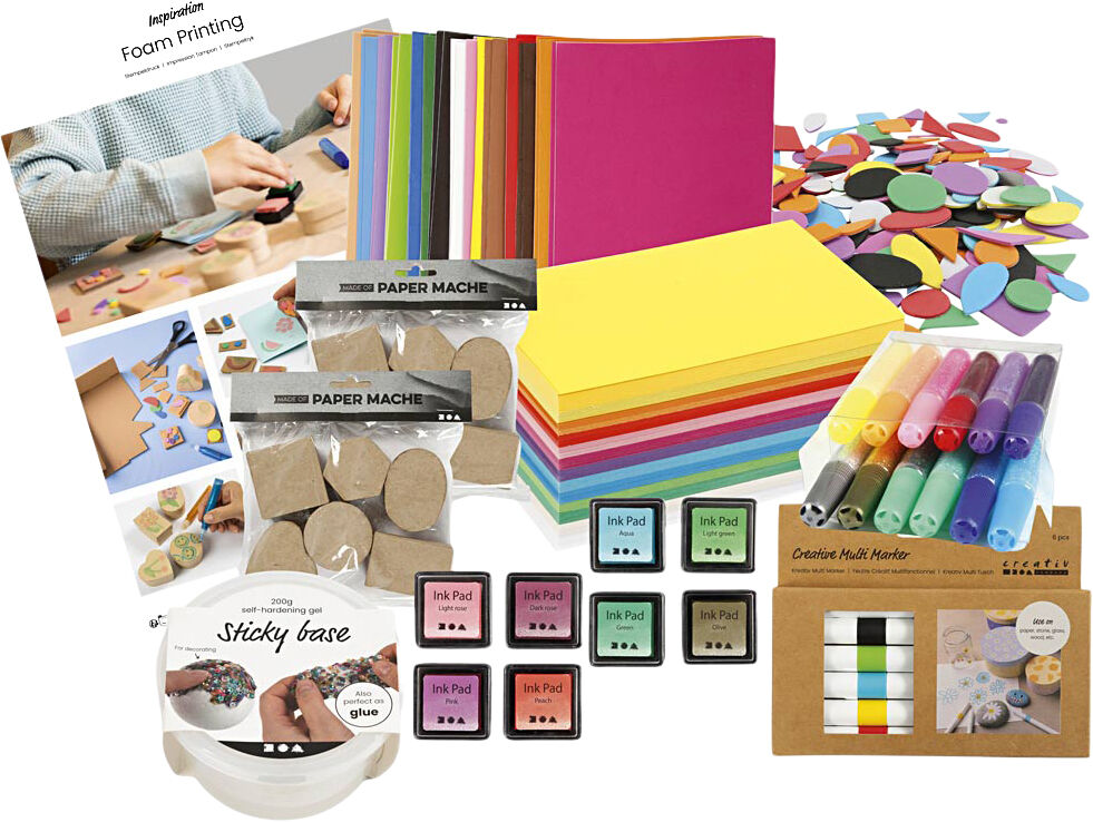 Mega DIY Mix Stempeltryk, Kort og &aelig;sker