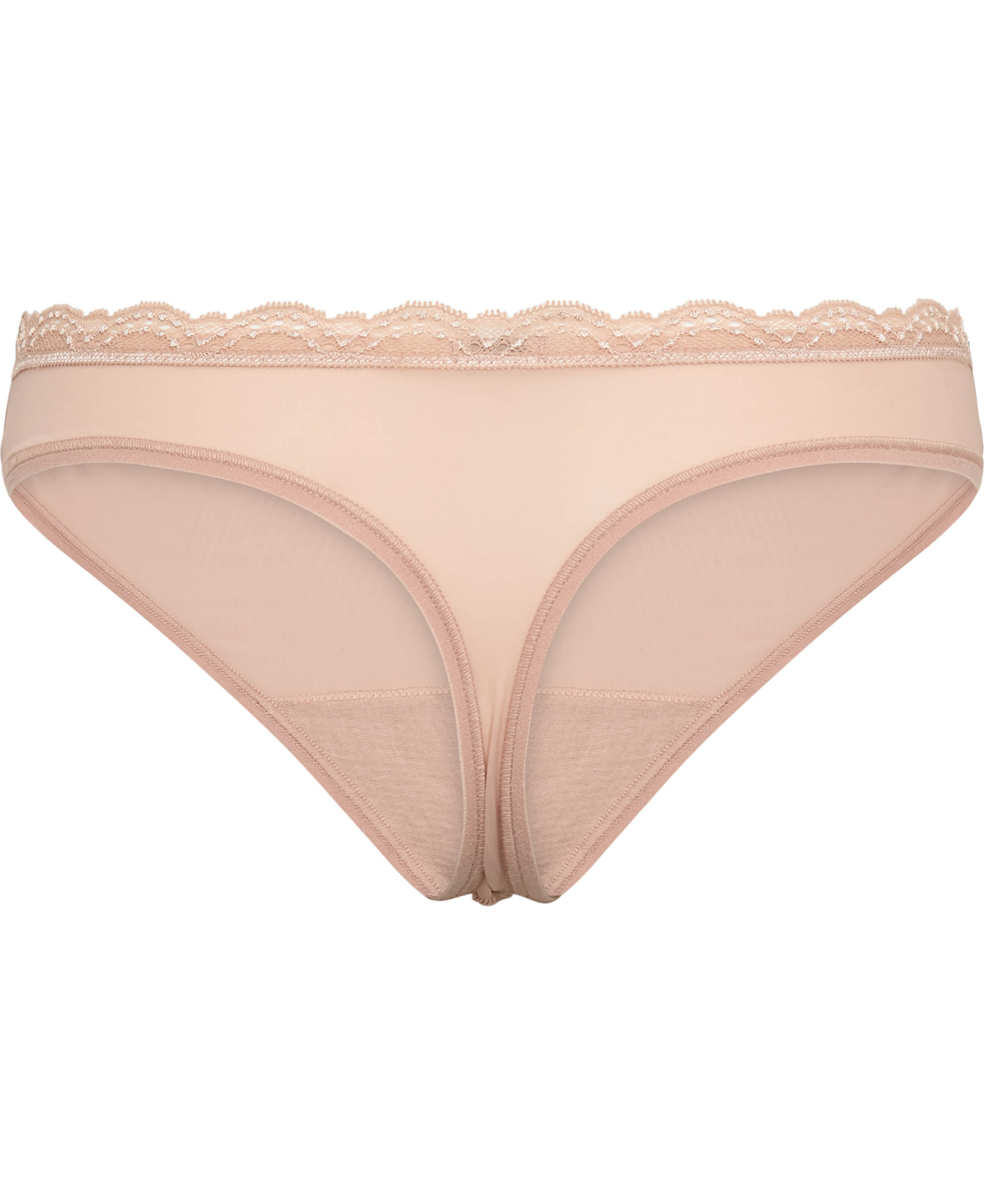 Lace Waistband Microfibre Thong
