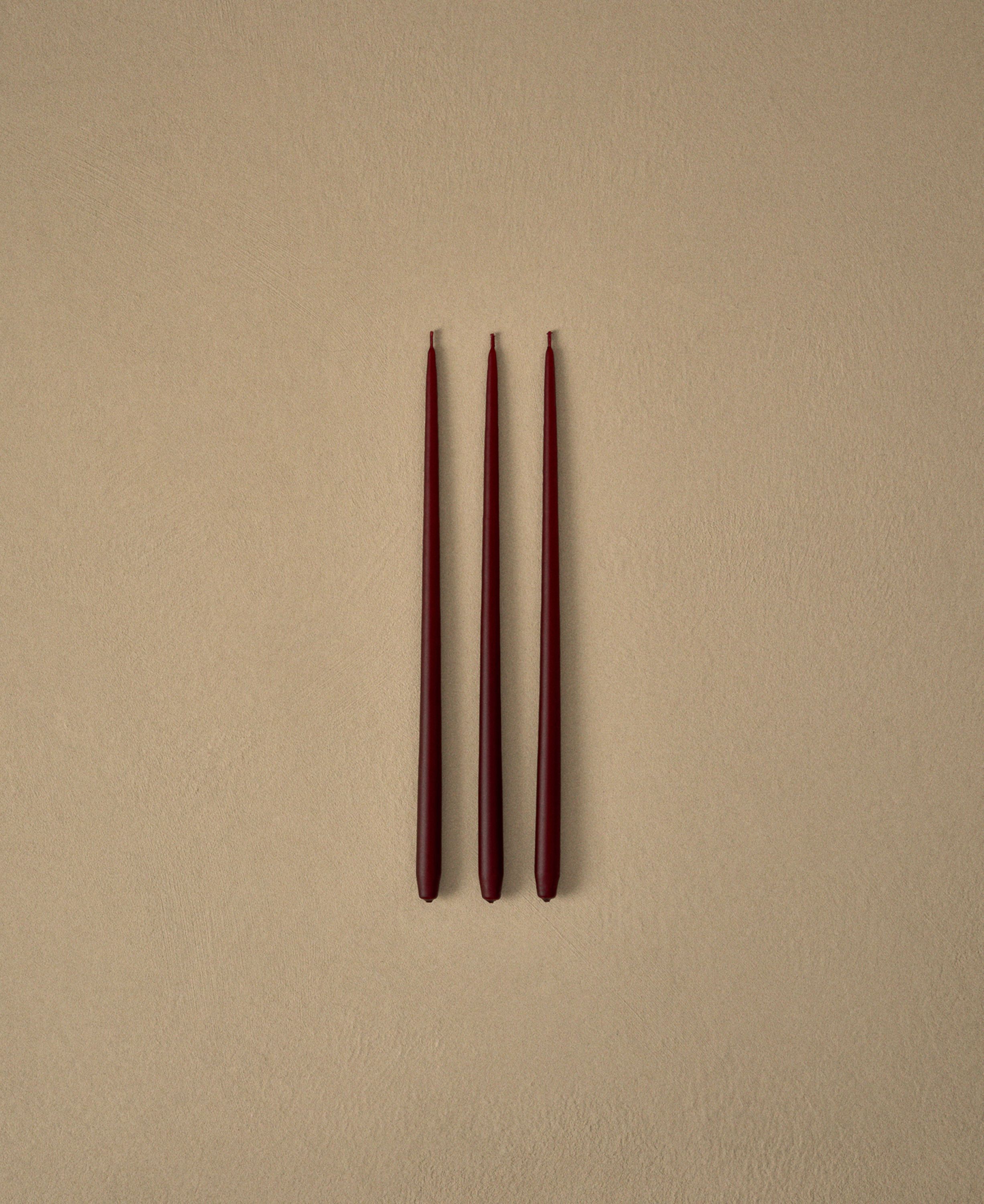 STOFF candles by Ester&Erik - 6 stk i gave&aelig;ske, bordeaux r&oslash;d