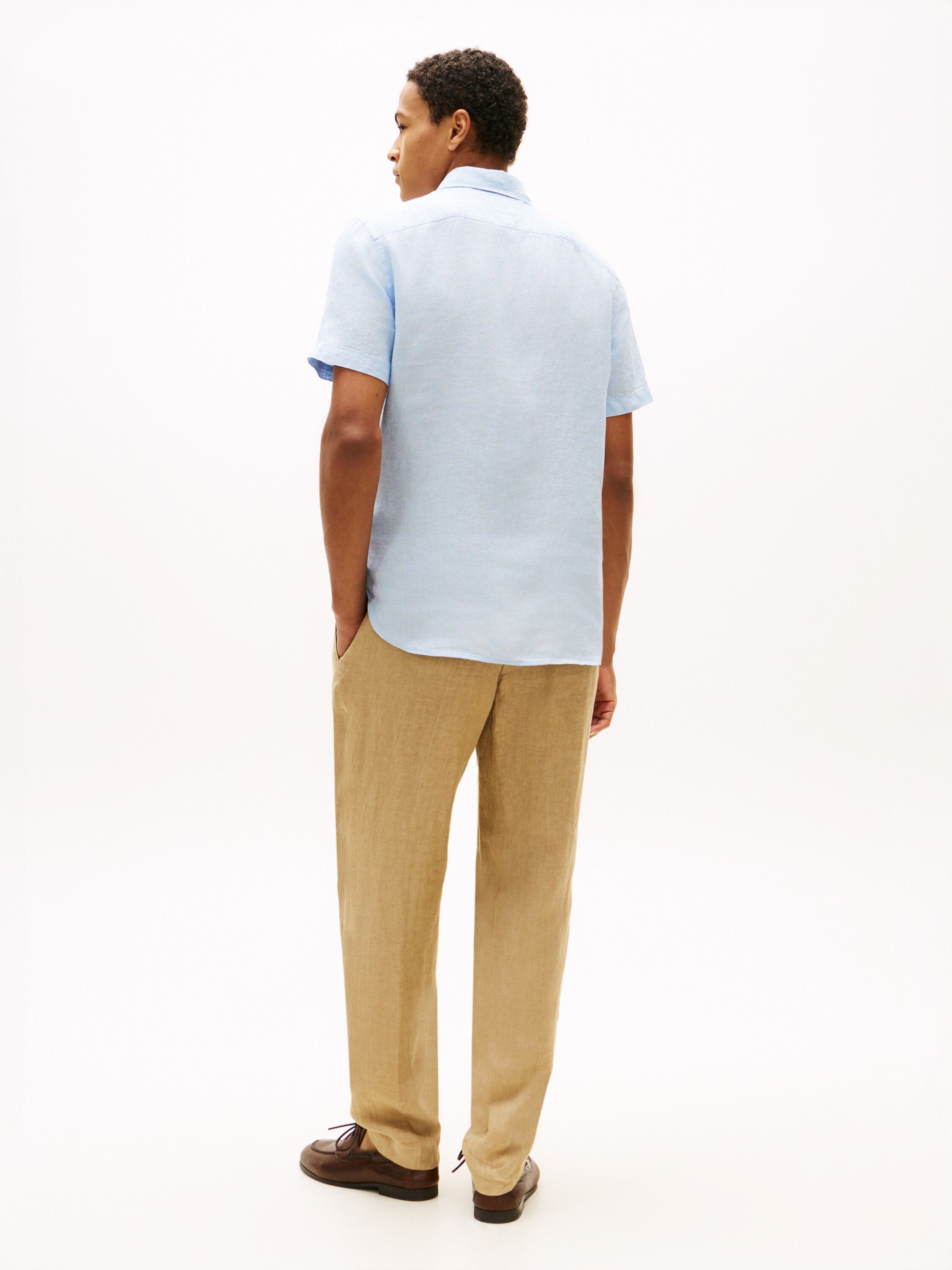 Regular Fit Washed Linen Short Sleeve Shirt