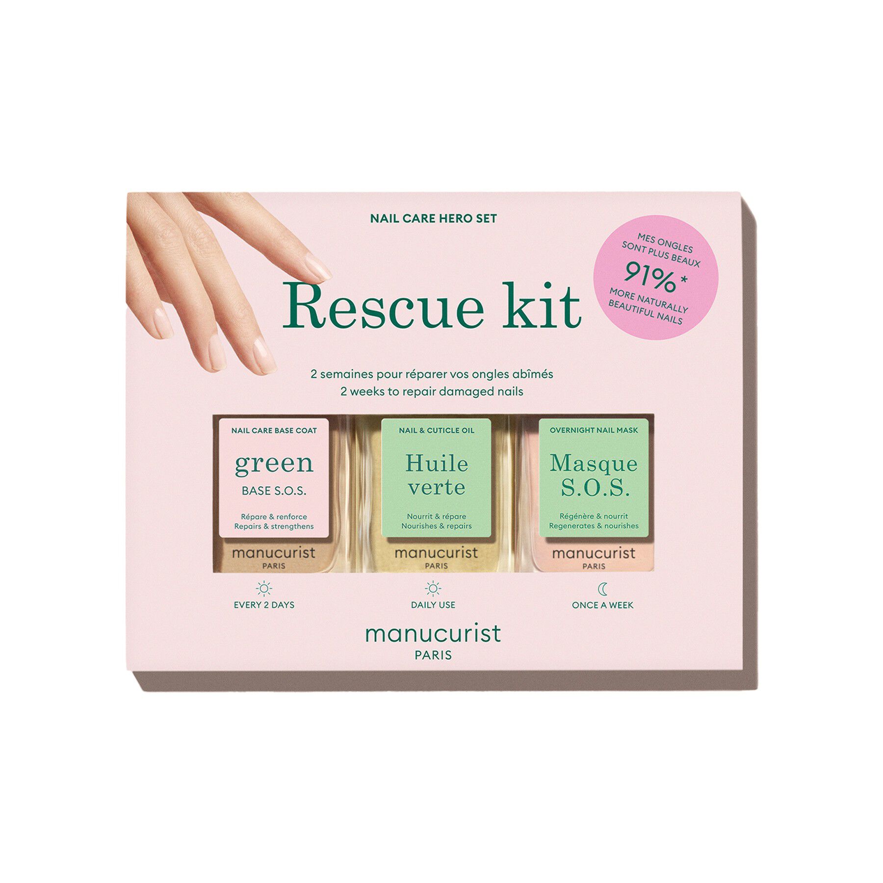 KIT Rescue Kit - SOS Base Coat + SOS Mask + Huile Verte