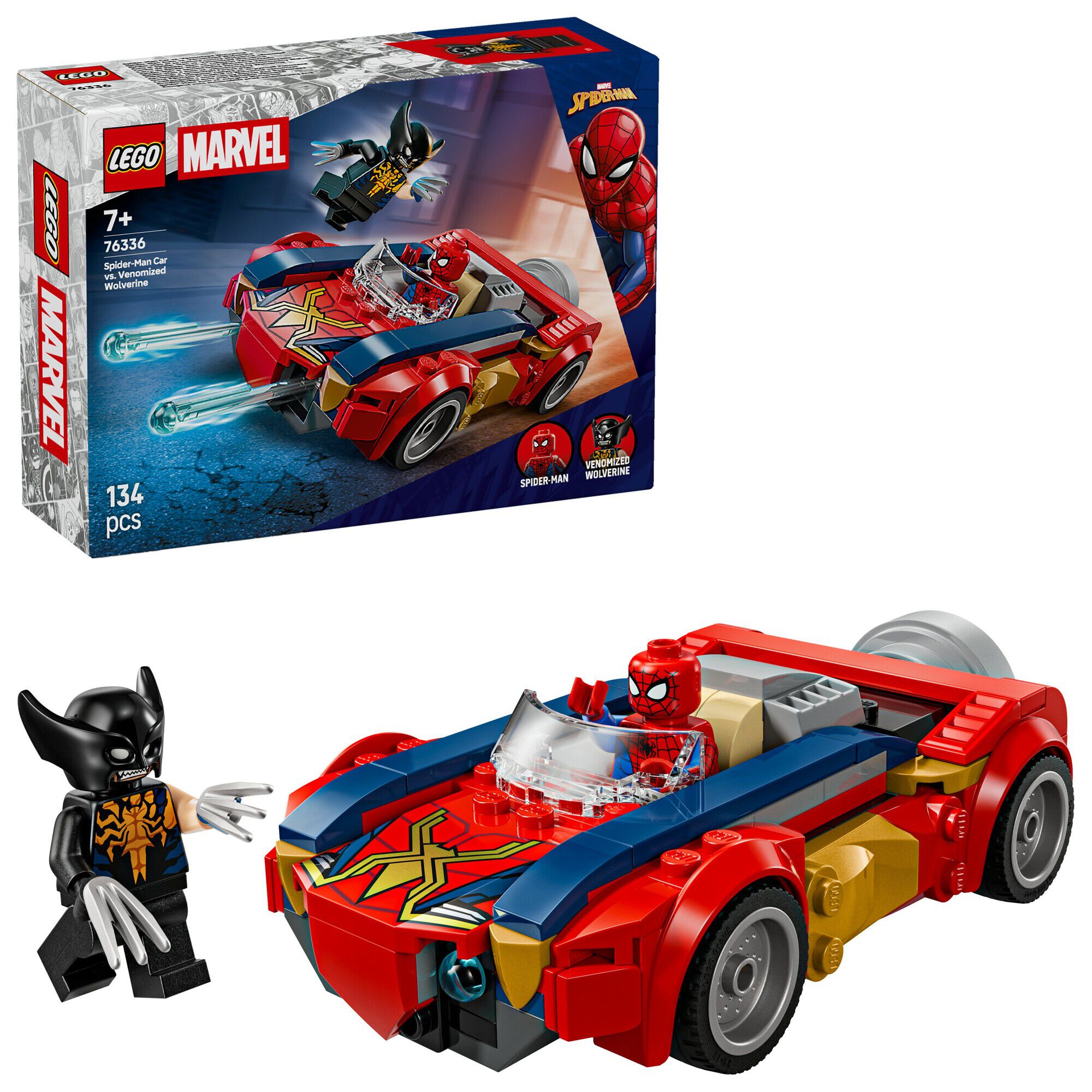 Spider-Man-bil mod venomiseret Wolverine 76336