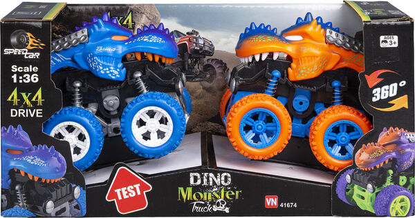2-PAK DINO MONSTER TRUCK
