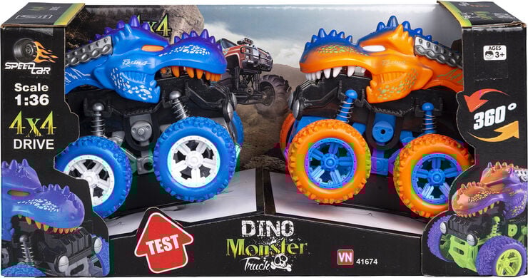 2-PAK DINO MONSTER TRUCK