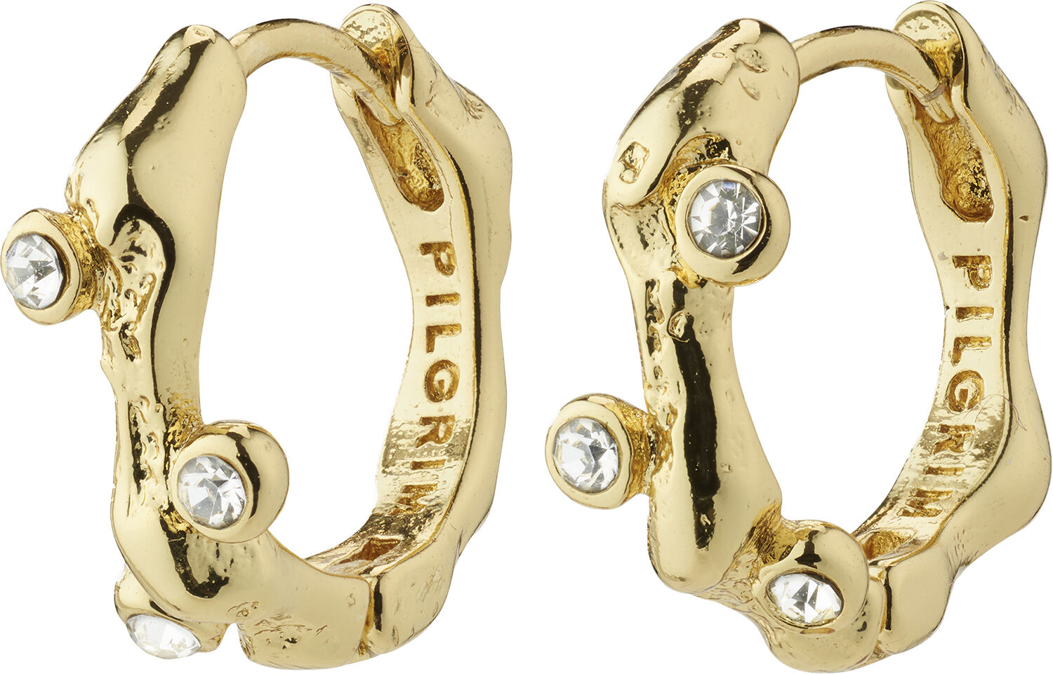 HERMIONE recycled crystal hoop earrings gold-plated