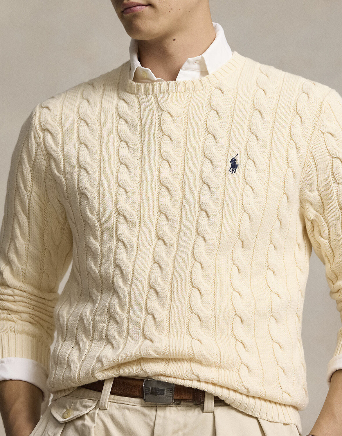 Cable-Knit Cotton Sweater