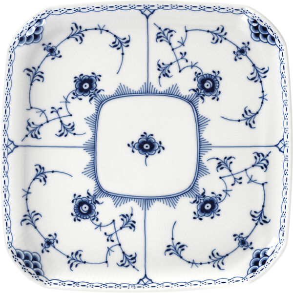 Musselmalet Halvblonde Firkantet tallerken 21 cm