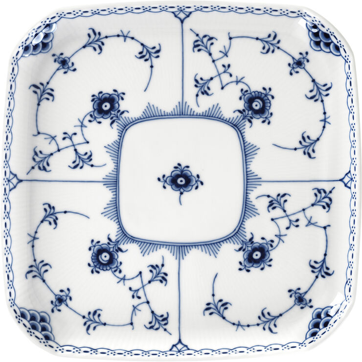 Musselmalet Halvblonde Firkantet tallerken 21 cm