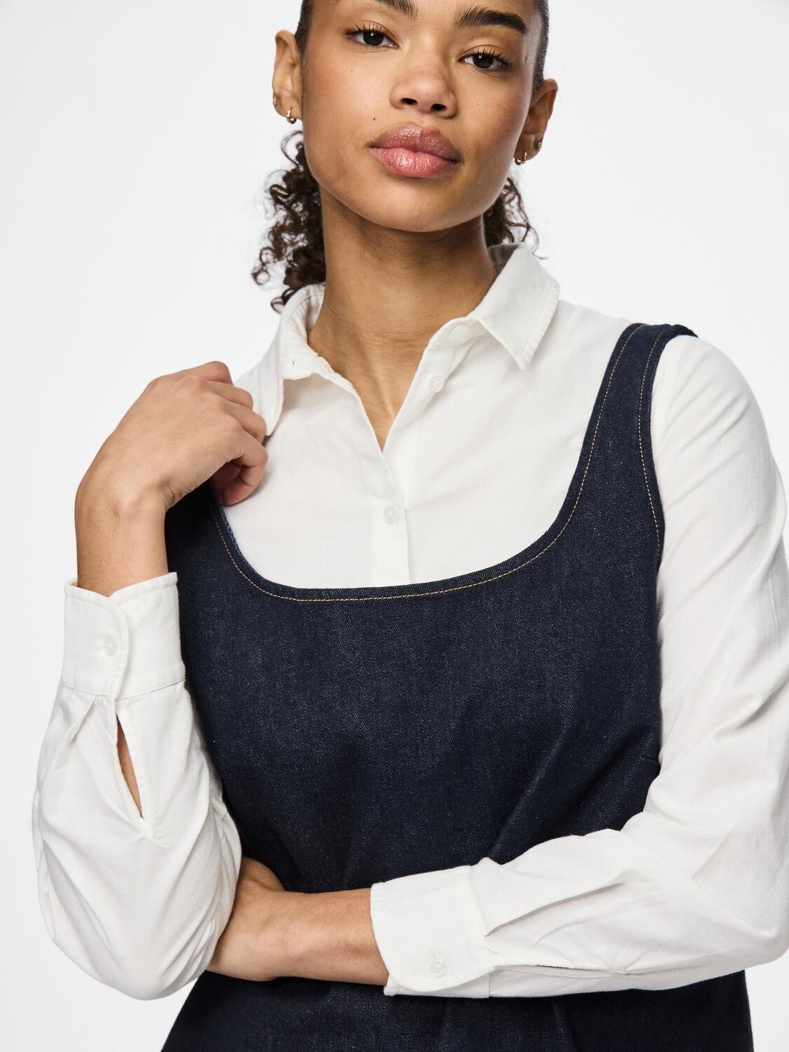 PCFRANNA SL DENIM SPENCER DRESS D2D