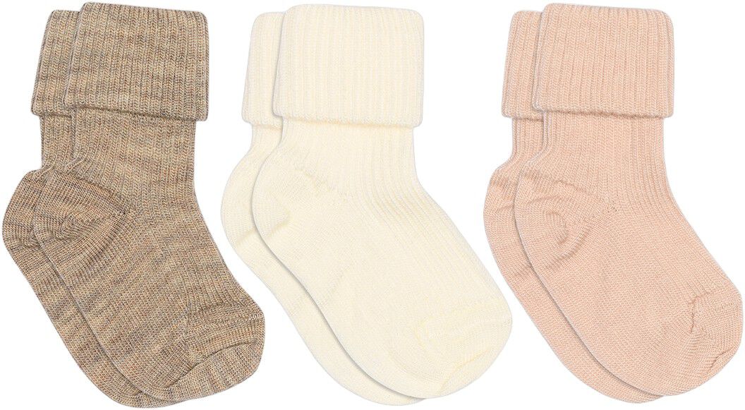 Wool rib baby socks - 3-pack