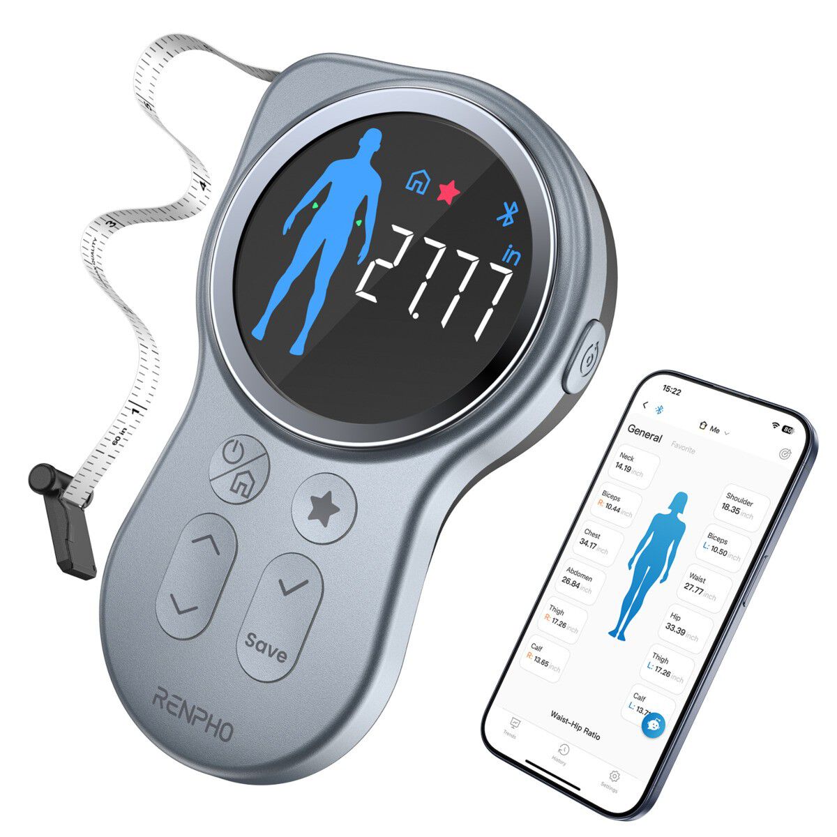 Smart Tape Measure+ - BLE - 3 Mode - Large Round Screen
