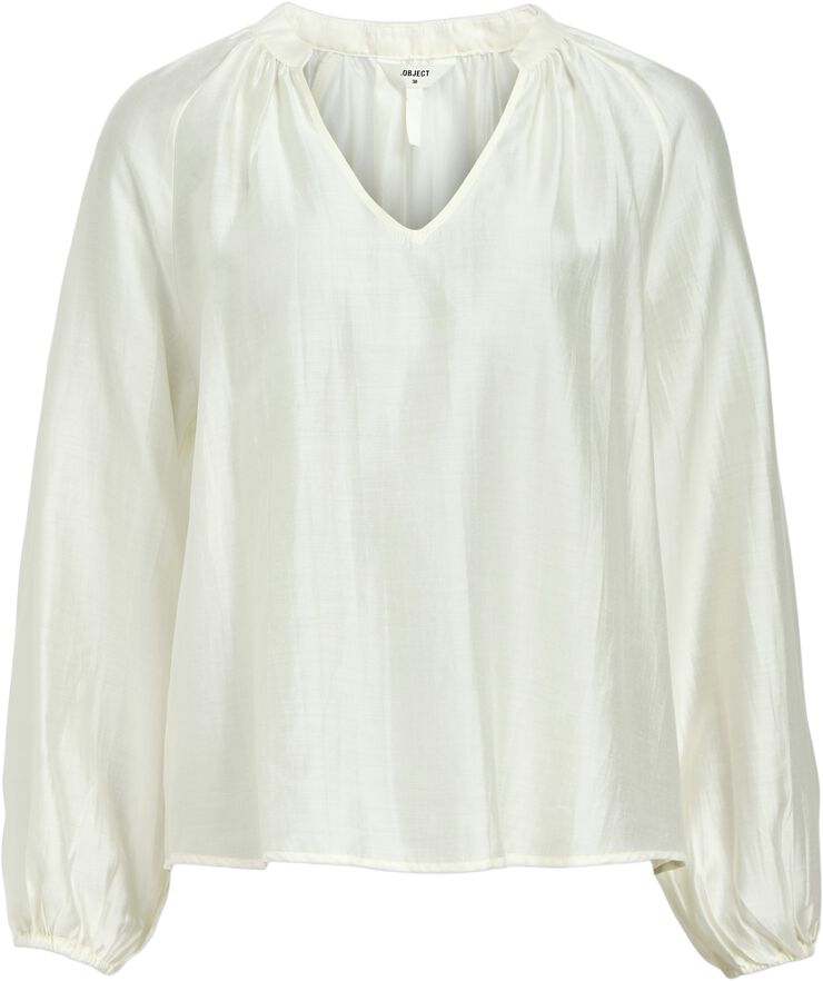 OBJHEIDI L/S LO V-NECK TOP NOOS