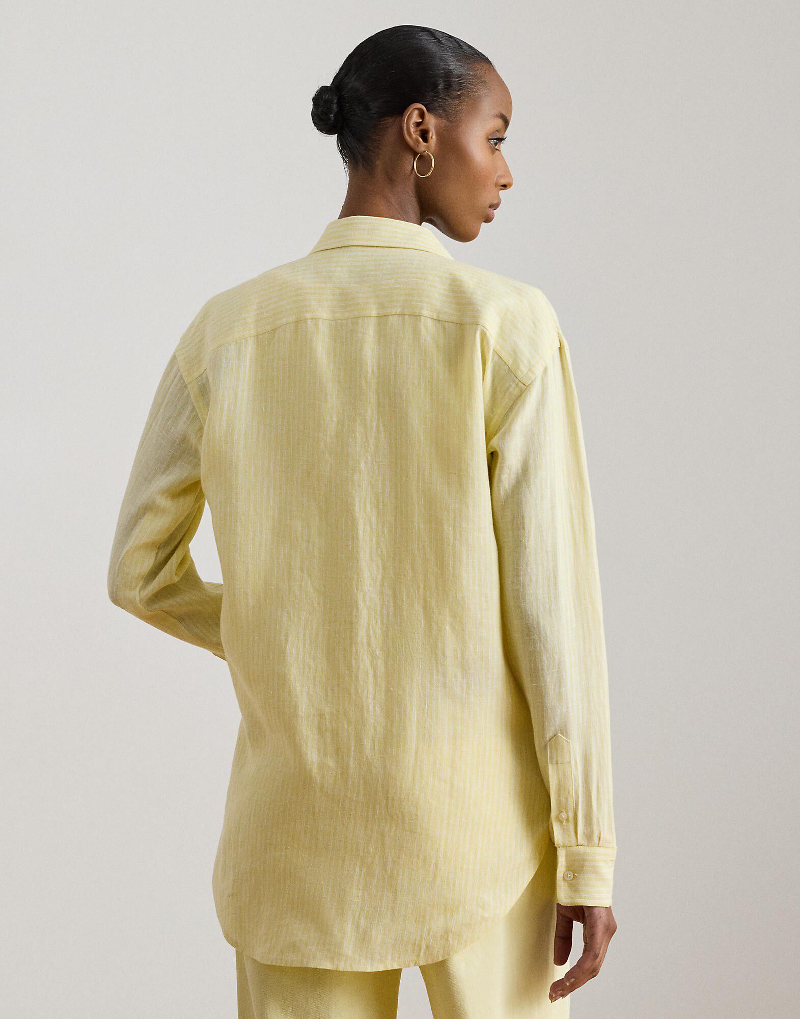 Relaxed Fit Striped Linen Shirt