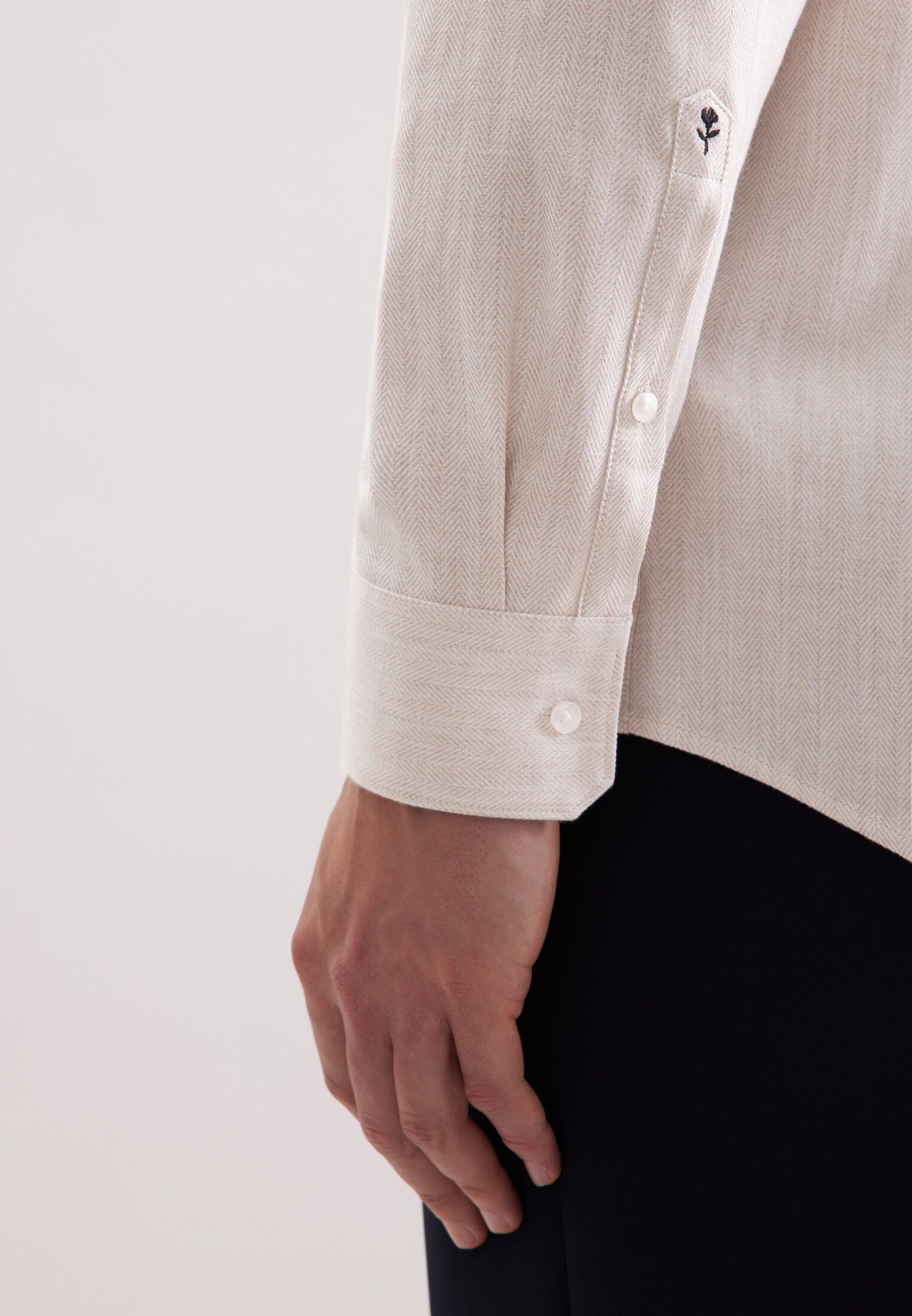 Flannel shirt Regular 1/1 Kent-Collar Herringbone