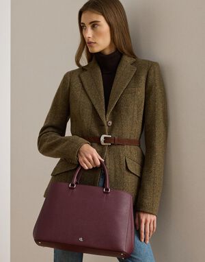 Crosshatch Leather Large Hanna Satchel