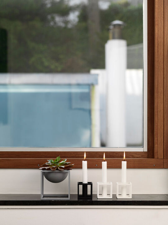 Kubus 1, Candle Holder, White