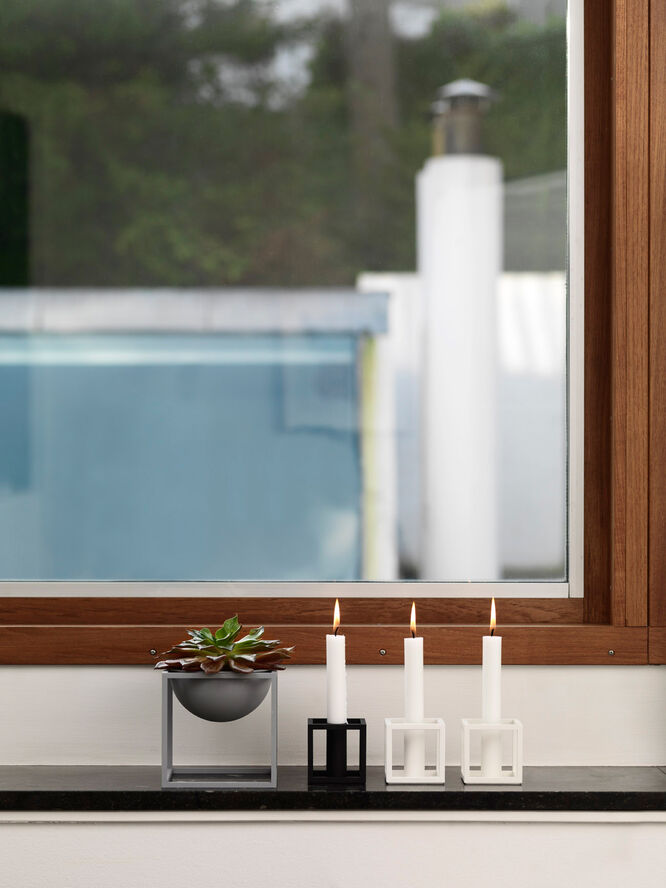 Kubus 1, Candle Holder, White