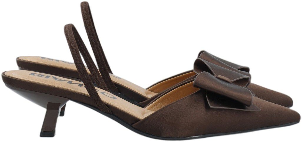 BIAKRISTIN Kitten Heel Bow Slingback Satin