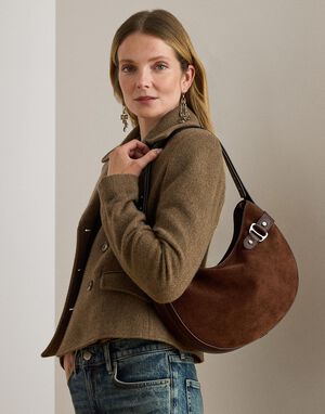 Suede Large Tasha Shoulder Bag