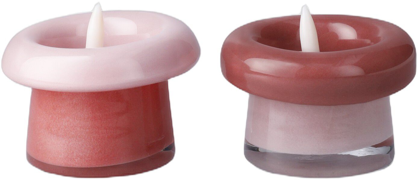 Soma Fyrfadsstage &Oslash;7. 5 cm rosa/terracotta 2 stk.
