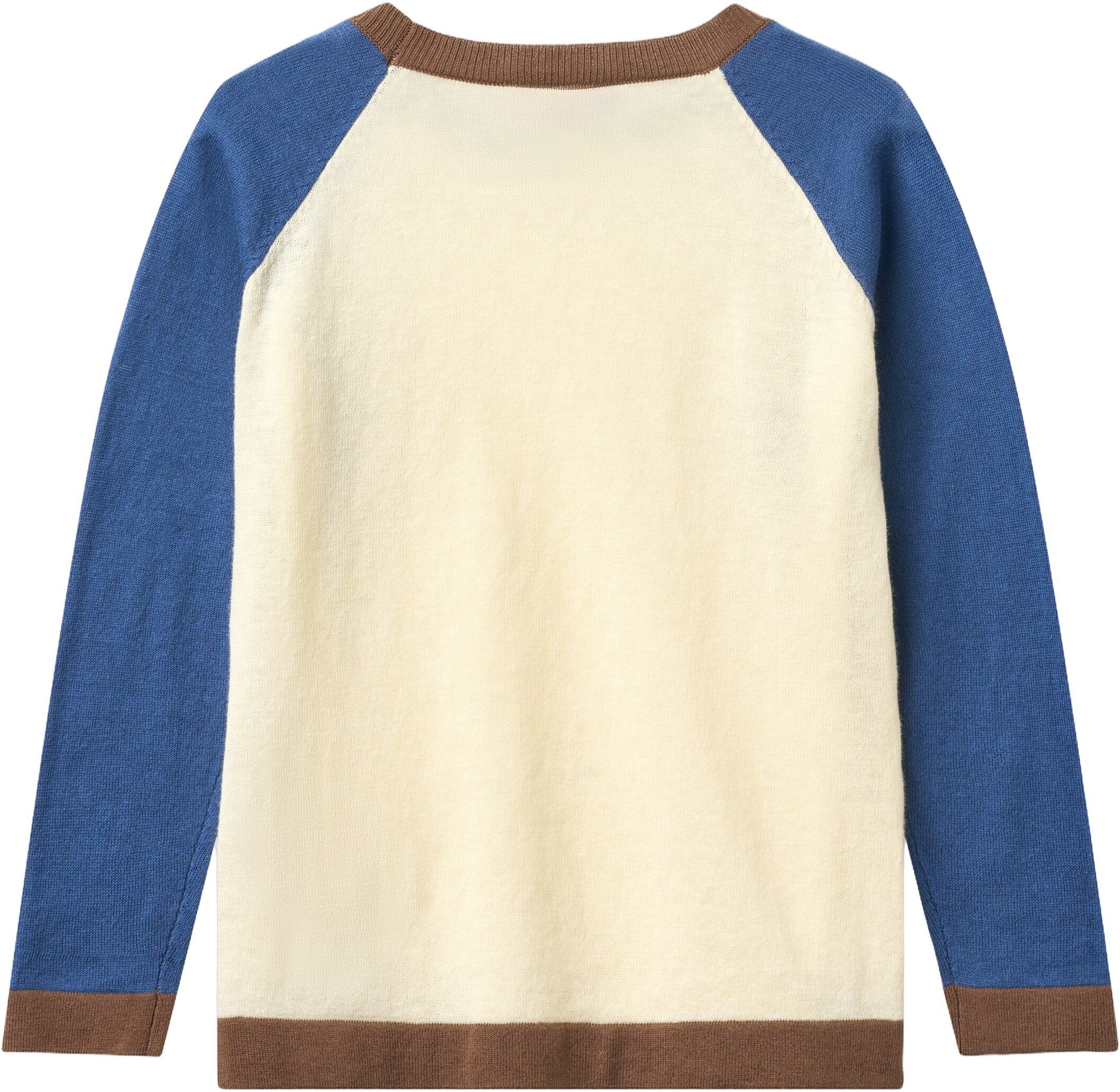 LIGHT KNITTED COLOR BLOCK BLOUSE