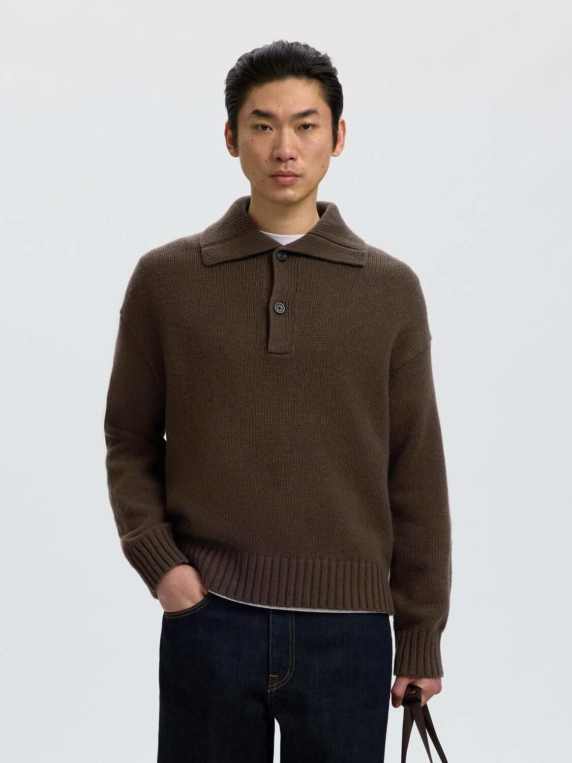 Slmcody Ls Knit Rlx Polo Collar Noos