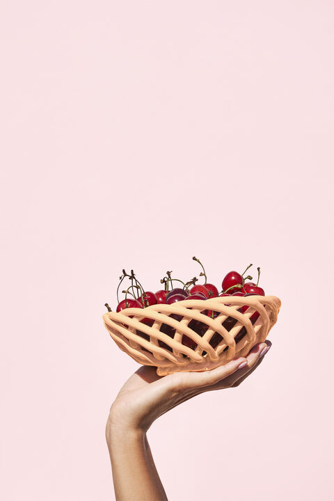 CERAMIC BASKET SICILIA SMALL TANGERINE