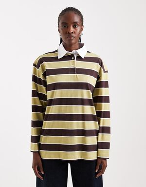 TSBIBS L/S STRIPE POLO TOP JRS