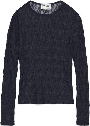 AWTESSY LS O-NECK LACE TOP NOOS