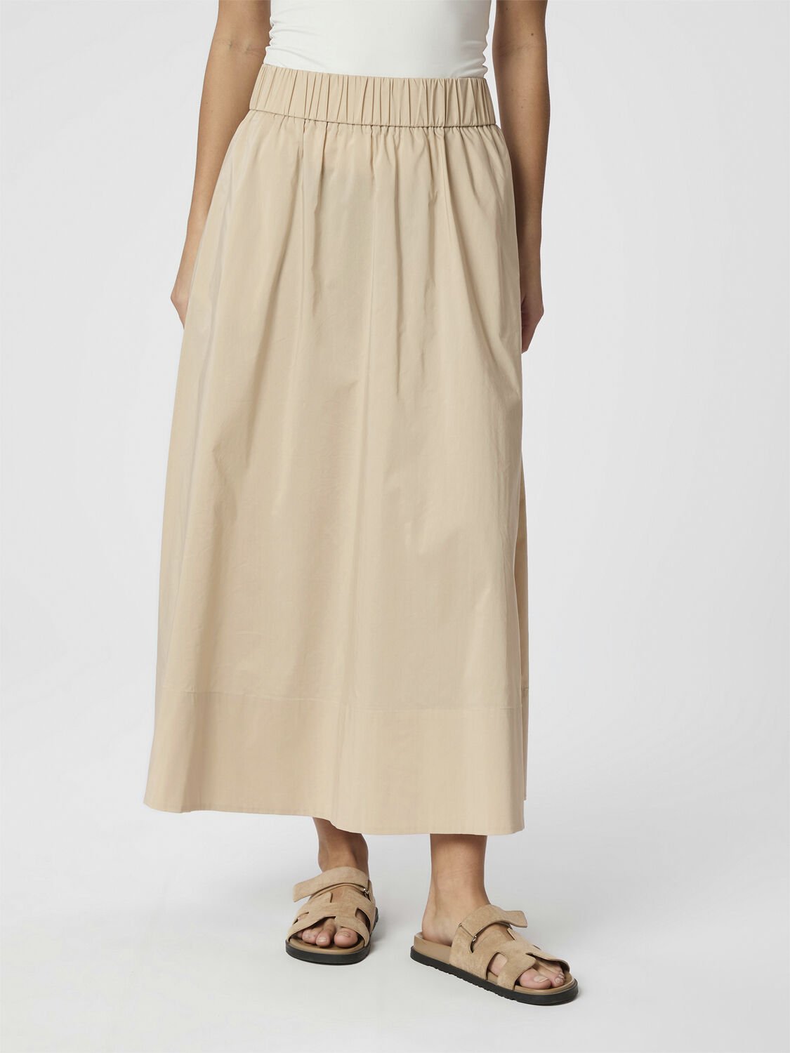 Yara Long Poplin Skirt