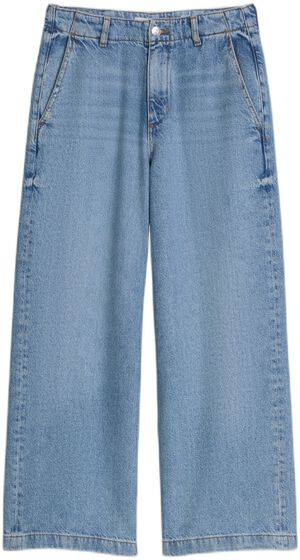 Denim trouser, wide fit, cropped le