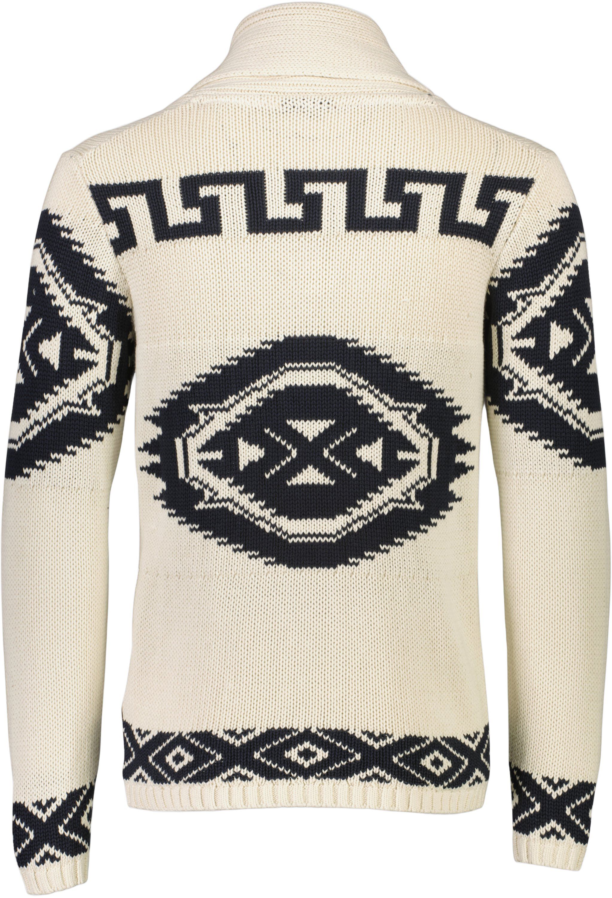 Shawl collar intarsia cardigan