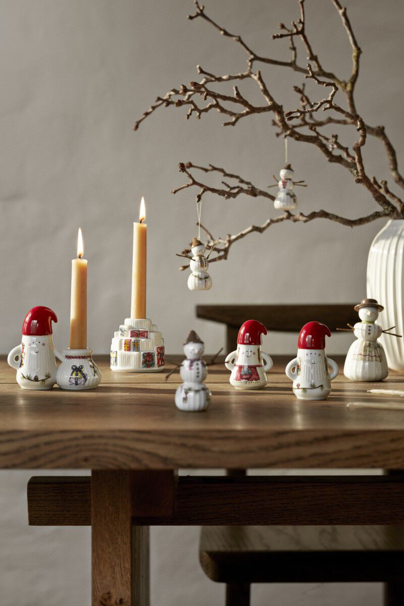 Hammersh&oslash;i Christmas Nissefar &Oslash;6 cm hvid m. deko