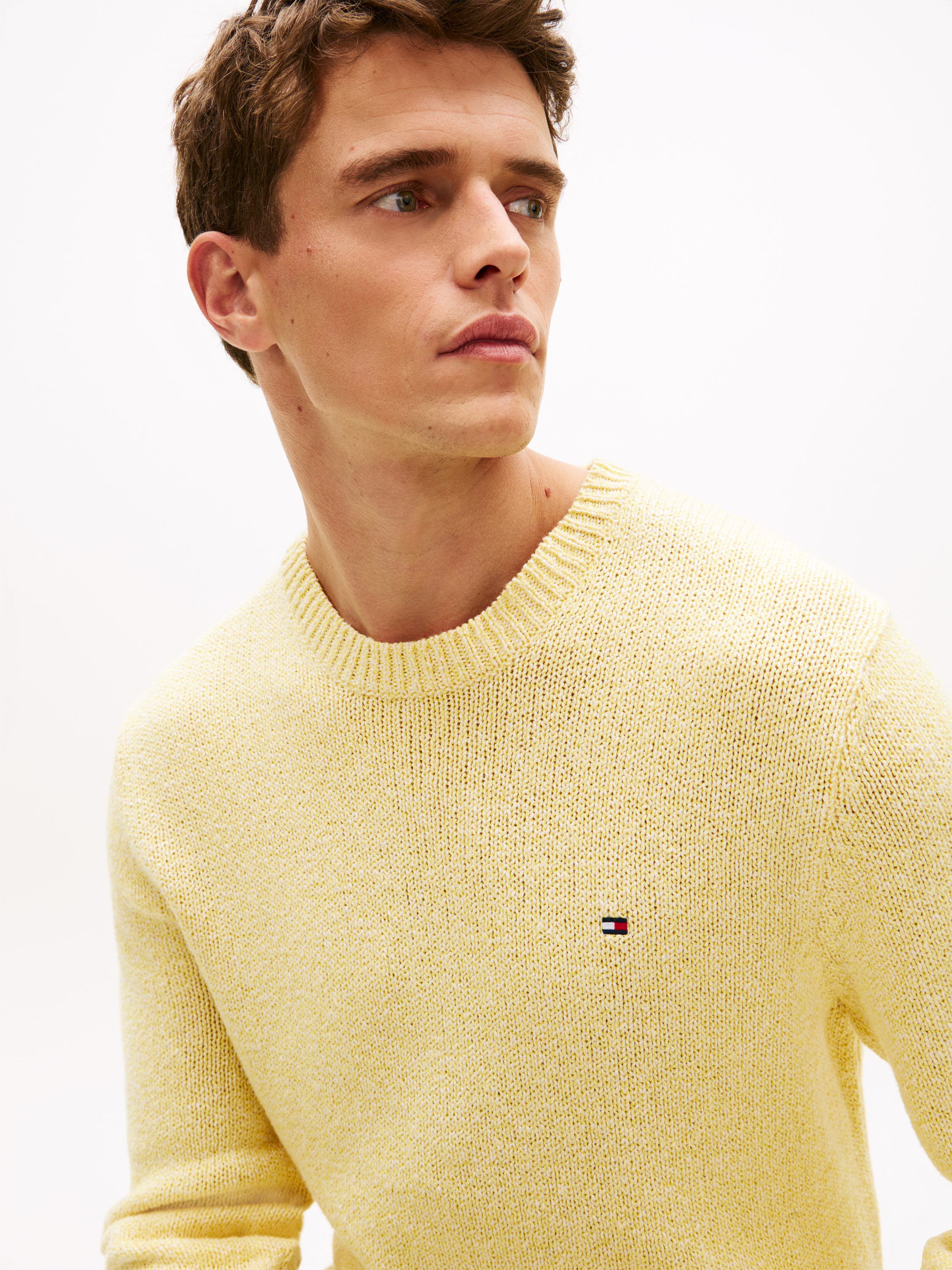 Two-Tone Boucl&eacute; Relaxed Crew Neck Jumper