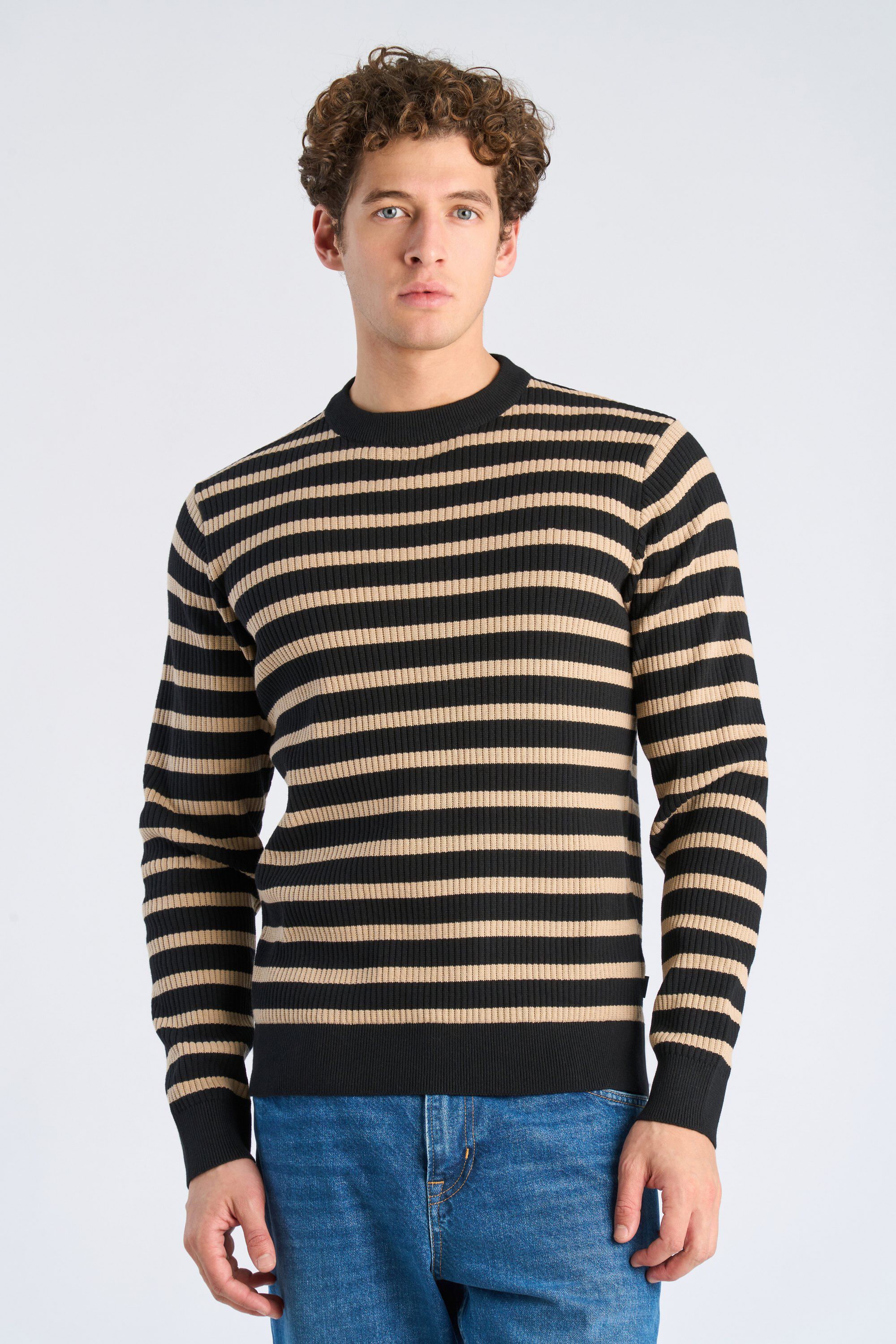 Recycled crew neck knit L/S